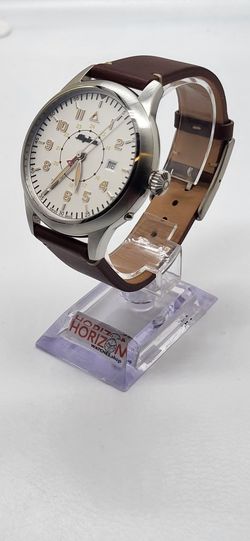 Alpina - Startimer, Stainless Steel White Brown Leather Men's Automatic Watch