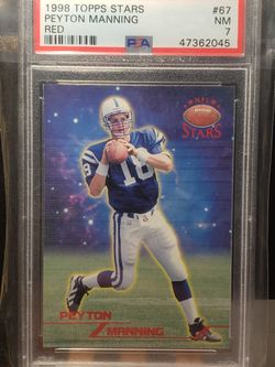 Peyton Manning Rookie #4956 of 8799 RED 1998 Topps Stars #67 Indianapolis Colts Denver Broncos PSA 7