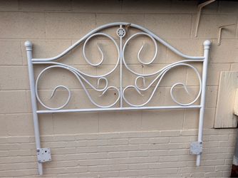 White Metal Scroll Bed Headboard