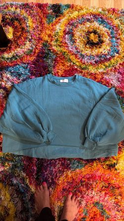 Teal Oversized Crewneck Sweatshirt