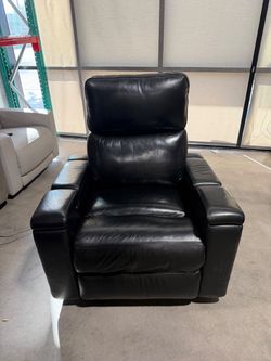 Black Leather Power Recliner Chair
