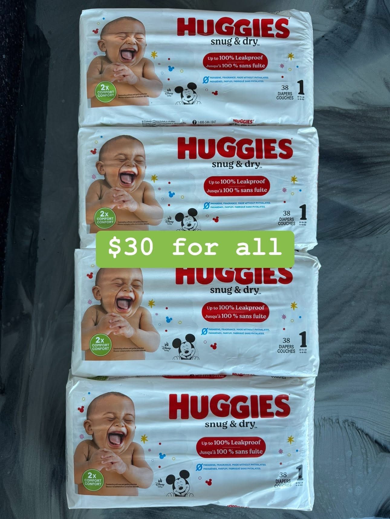 Huggies Snug & Dry Size 1 (152 Total)