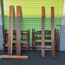 Twin Mahogany Spindle Beds