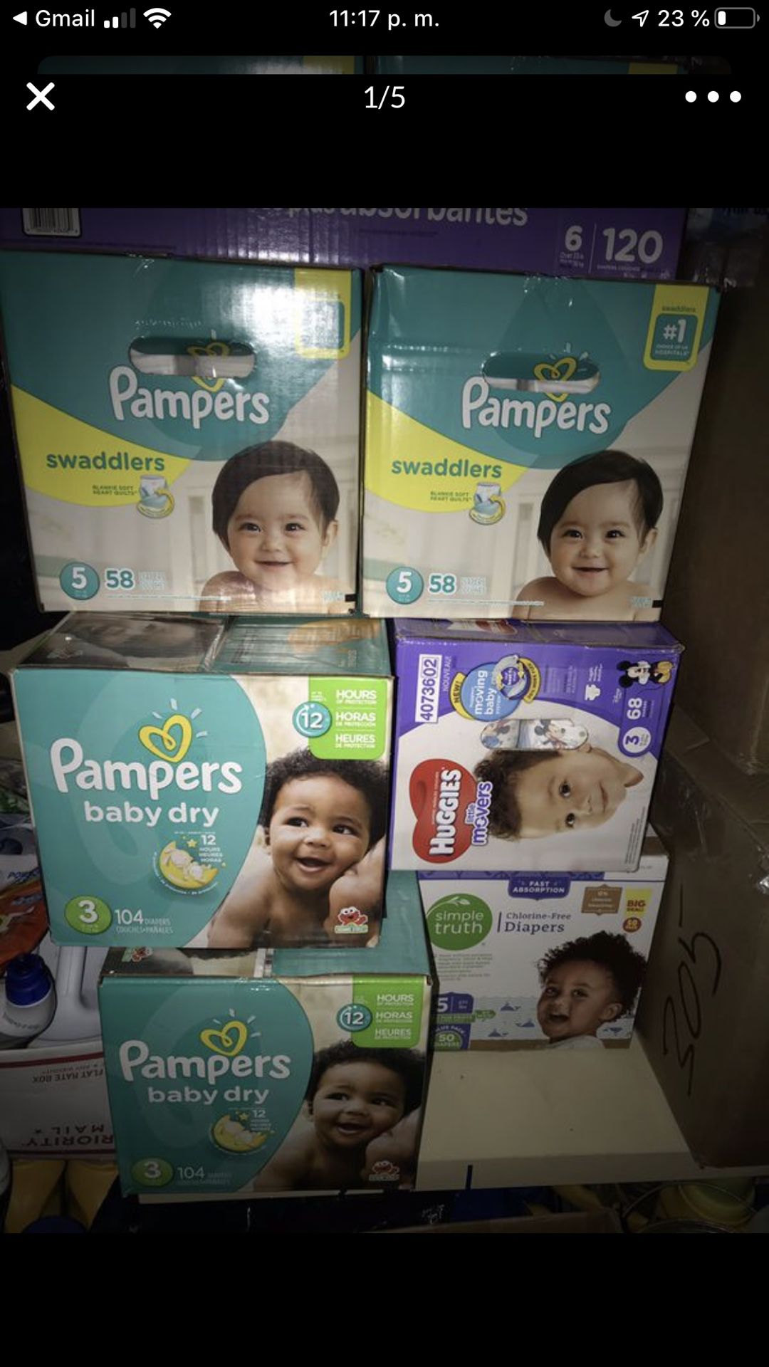 Pampers $20.00 box