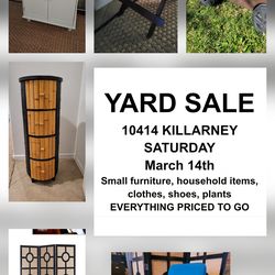 Yard Sale Saturday March 14th