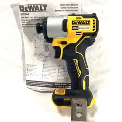 Brand New Dewalt 20V Brushless Impact Driver. Tool Only.