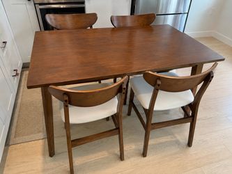 Wood Dining Table Set with 4 Chairs