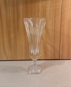 Vintage Fostoria Clear Coin Glass Bud Vase