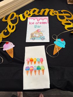 Ice Cream Bar Party Decoration Set