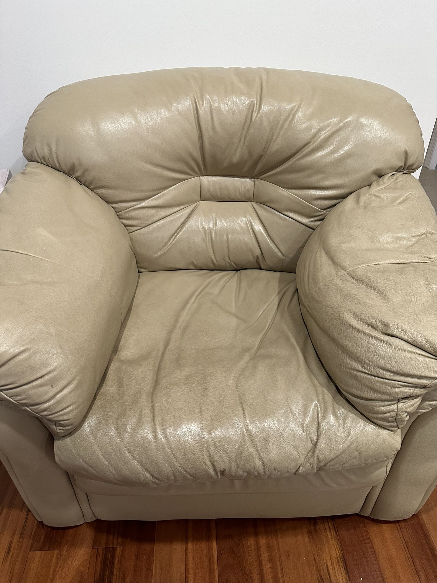 Single Leather Couch Chair 