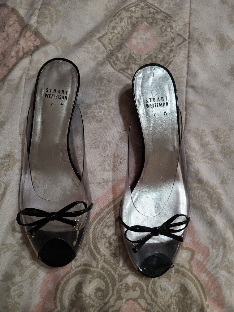 Stuart Weitzman Clear Wedge Shoes
