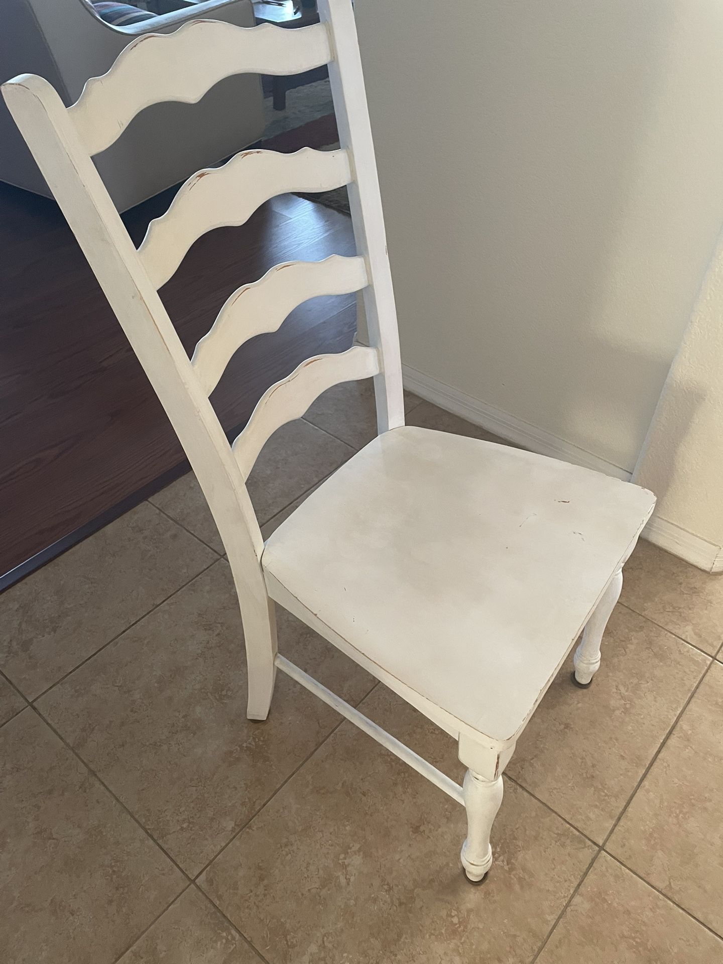 Only One: White Distressed Chair (garden plant stand!)