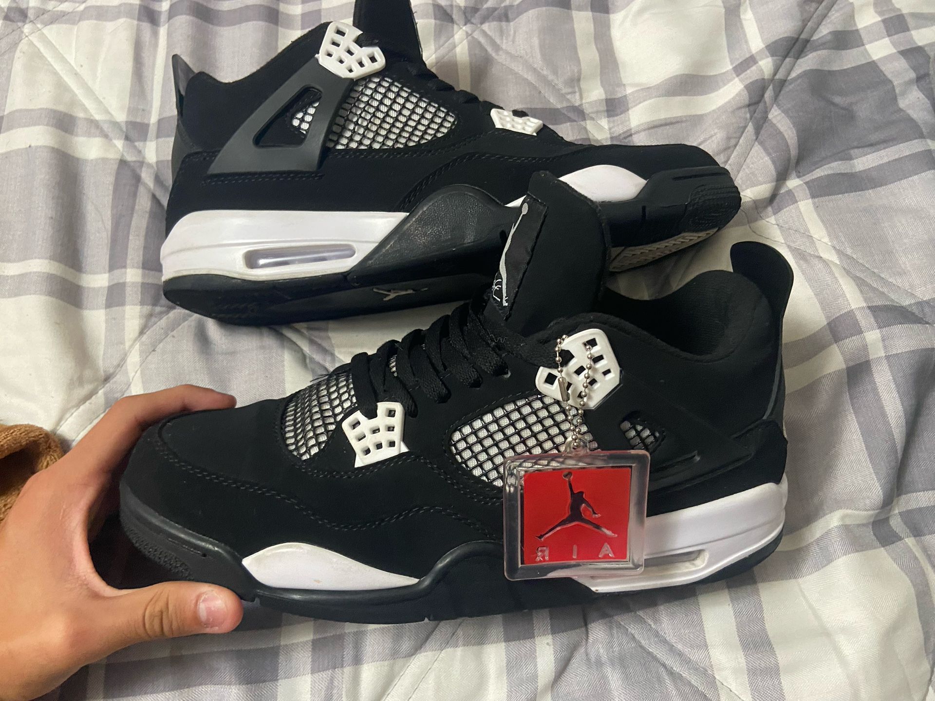 White Thunder Jordan 4's