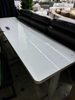 Tresanti White Glass Top Adjustable Height Standing Desk (no working)
