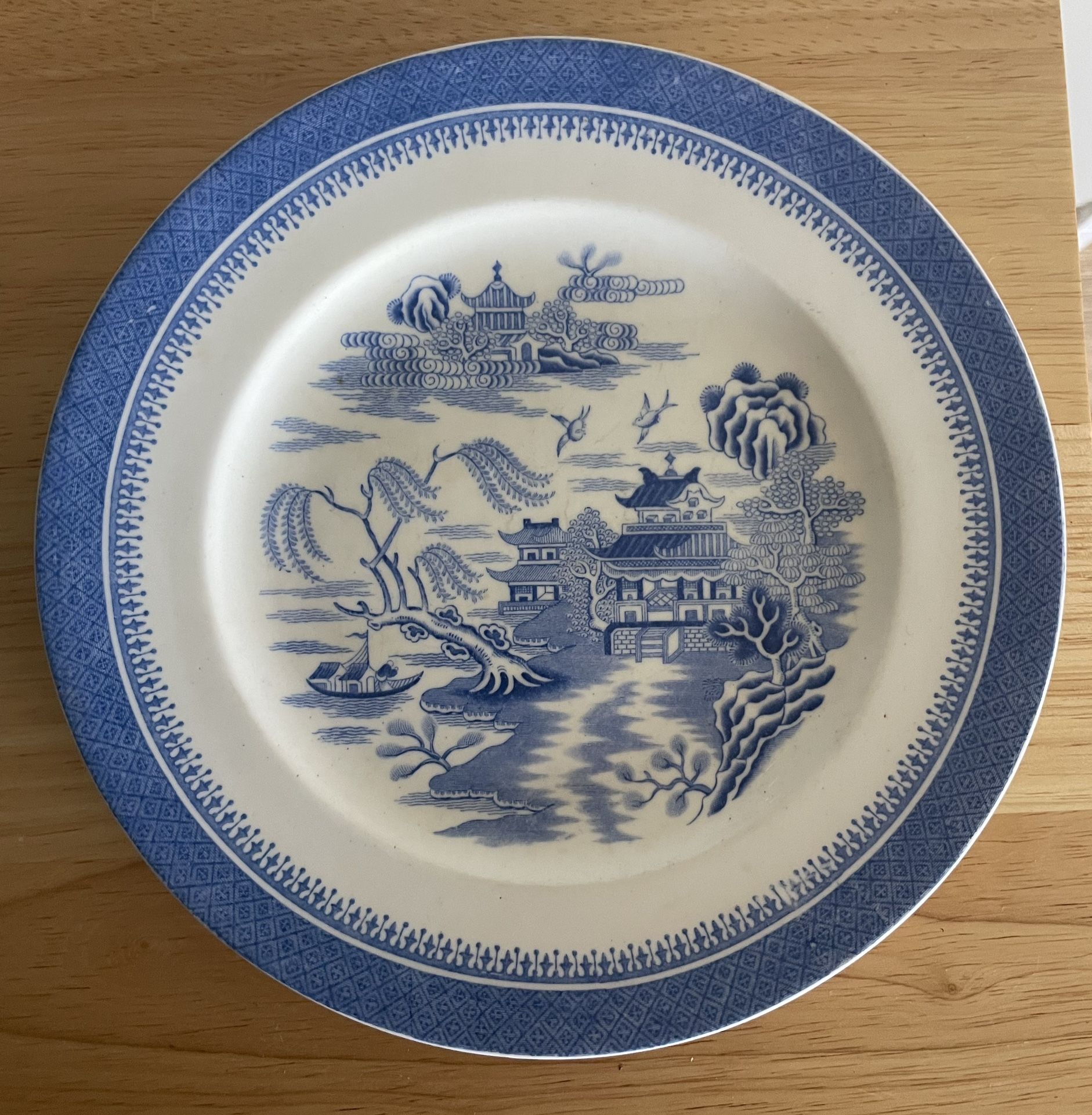 Antique Copeland, Oriental, Scene Blue And White Plate Circa 1880