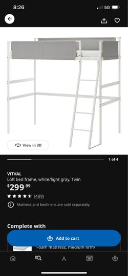 IKEA VITVAL Twin Loft Bed Frame
