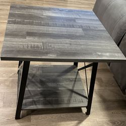 Gray / Black Wood And Metal Coffee / End Table 