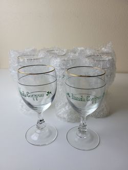 Vintage Irish Coffee Wine Glasses Stemmed x11 22kt Gold Rim