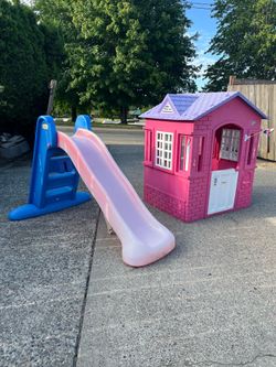 LITTLE TIKES PLAY HOUSE 🏠 AND SLIDE $185 FIRM ONLY CASH APPRECIATE