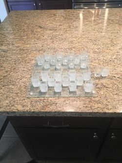 Glass Checkers Set