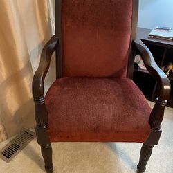 Red Wine Chenille Fabric Chair