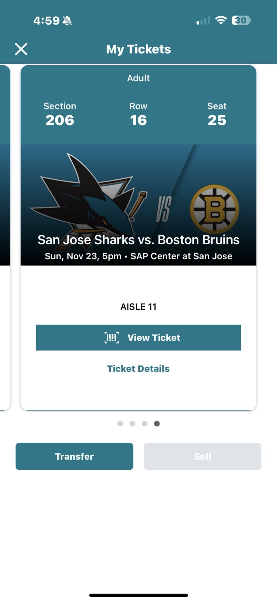  TICKETS🎟️ San Jose Sharks vs Boston Bruins – 11/23/25 @ SAP Center.