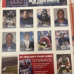 2004 New York Giants Sticker Collections 