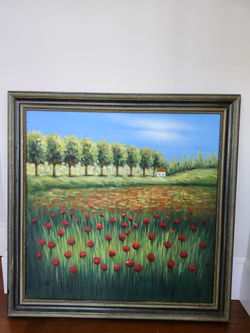 Field of Poppies painted artwork $75
