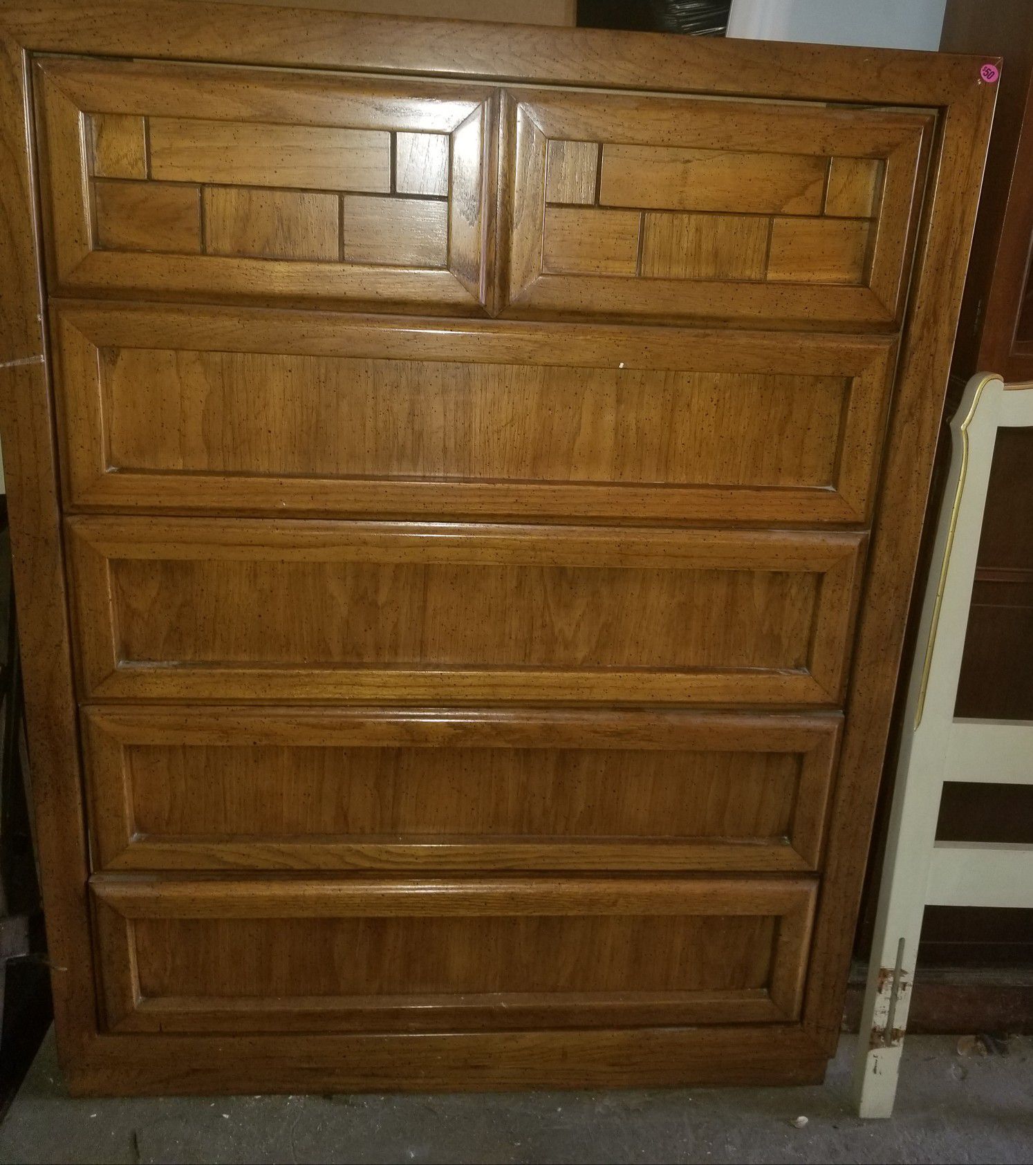 Five drawer tall dresser