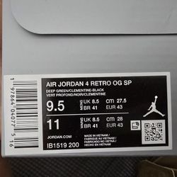 Nike Air Jordan Undefeated 4 Size 9.5