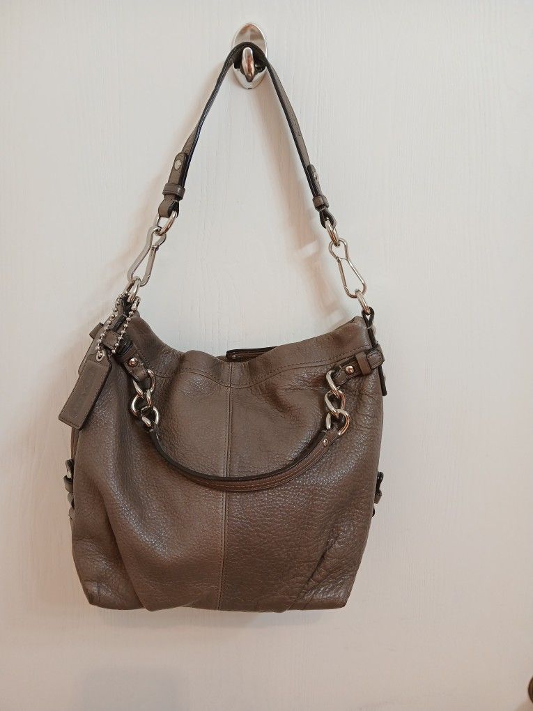 Coach Brooke Pebbled Leather Satchel.