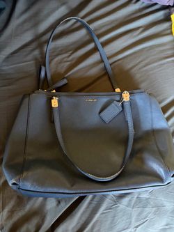 Coach Blue Saffiano Satchel Purse