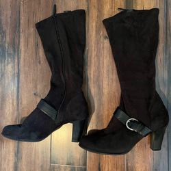Black Calf Length Boots