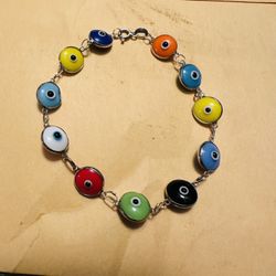 925 REAL SILVER MULTICOLOR BRAZZALETE BEATIFUL PULSERA DE PLATA MULTICOLOR REAL PLATA 