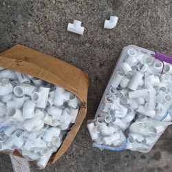 PVC PIPES, Ts And Elbows/100+ In Pieces