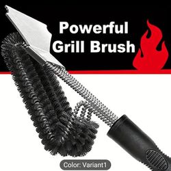Grill Brush And Scraper, Extra Strong BBQ Cleaner Accessories, Safe Wire Bristles 18" Barbecue Triple Scrubbers Cleaning Brush