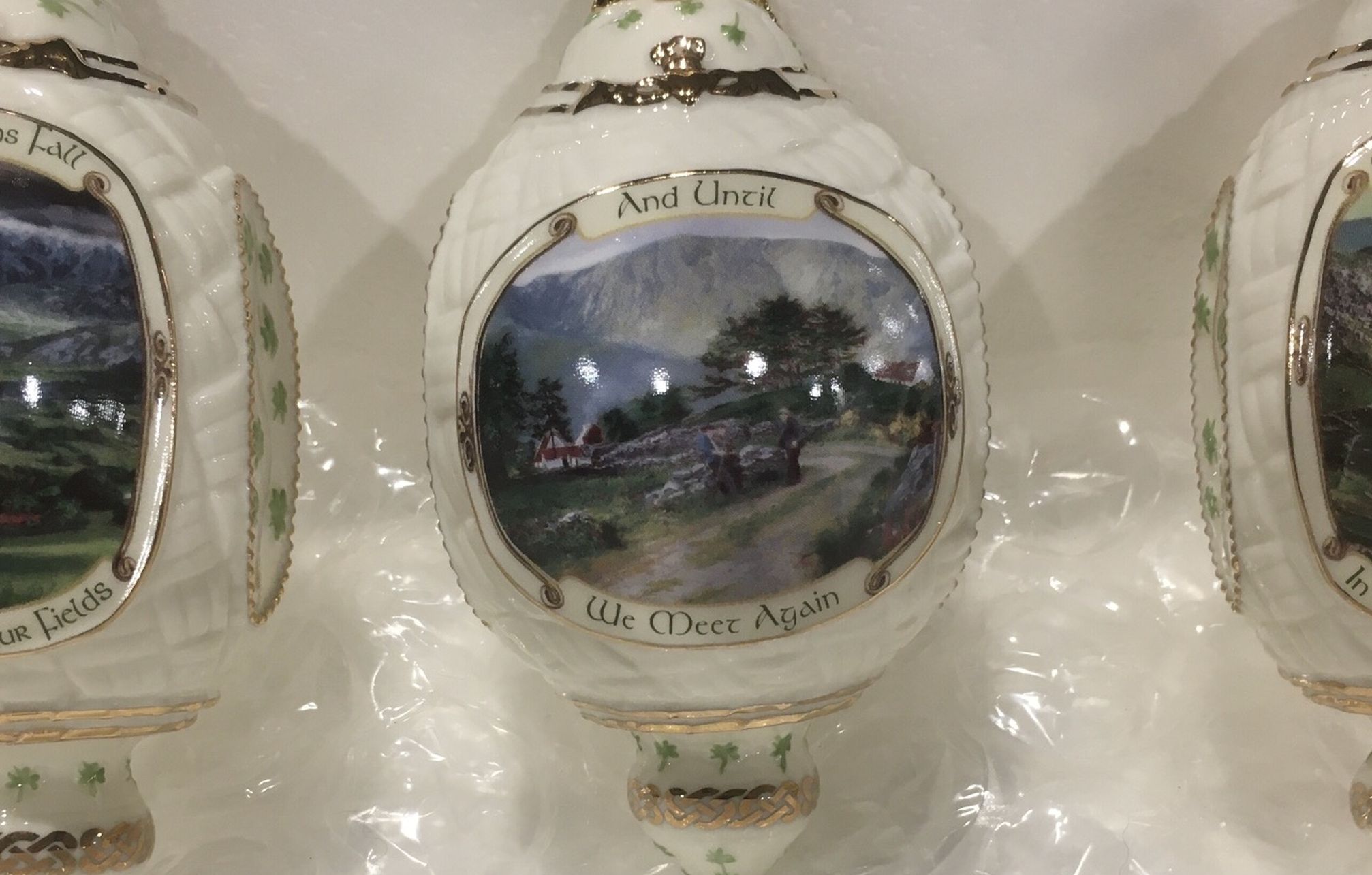 Irish Blessings Porcelain Christmas Ornament Set Of 3