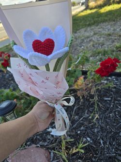 Crochet Tulip With a Heart ❤️