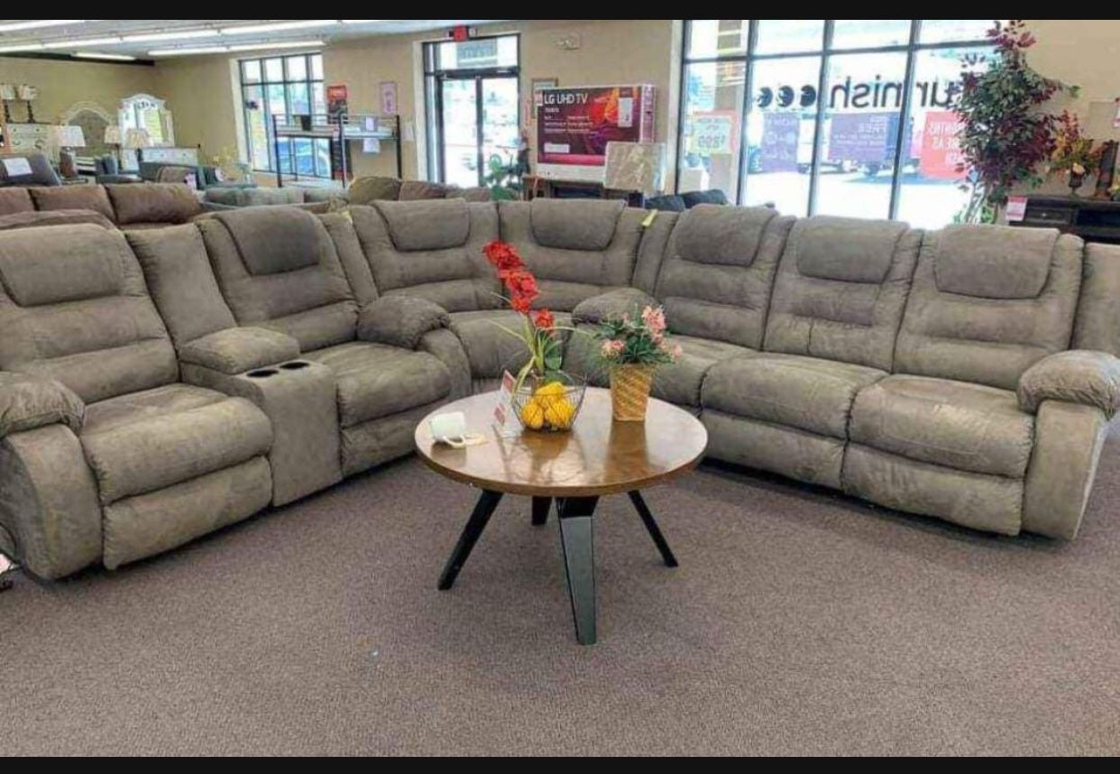 3 Piece Reclining Sectional McCade Stone Couch ๐ Fastest Delivery ๐ In Stock โ
Living Room ๐