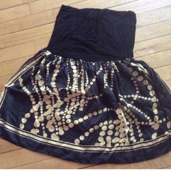 Black and Gold Tube Top Tunic