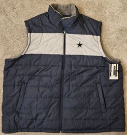 Dallas Cowboys Mens 5x NFL Puffer Jacket Vest Team Apparel Reversible