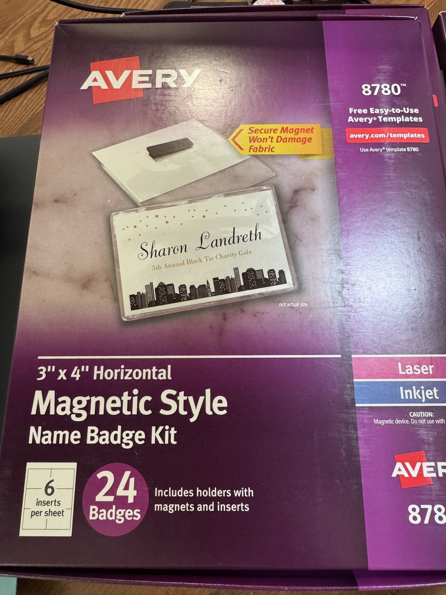 Avery Name Badge Kits 8780 - 8 Total Kits 24 Badges Each 