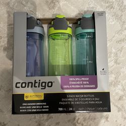 Contigo Autoseal Spill-Proof Water Bottle 24oz, 3 pack