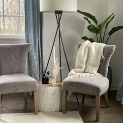 Gray velvet accent dunning chair