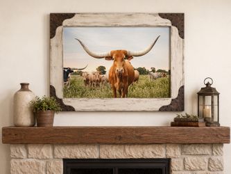 Handmade longhorn Framed Canvas Print