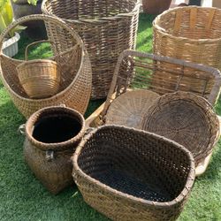 Wicker Rattan Plant Caché Baskets