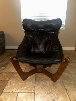 IMG Luna High Back Scandinavian Leather Lounge Chair – Dark brown Leather