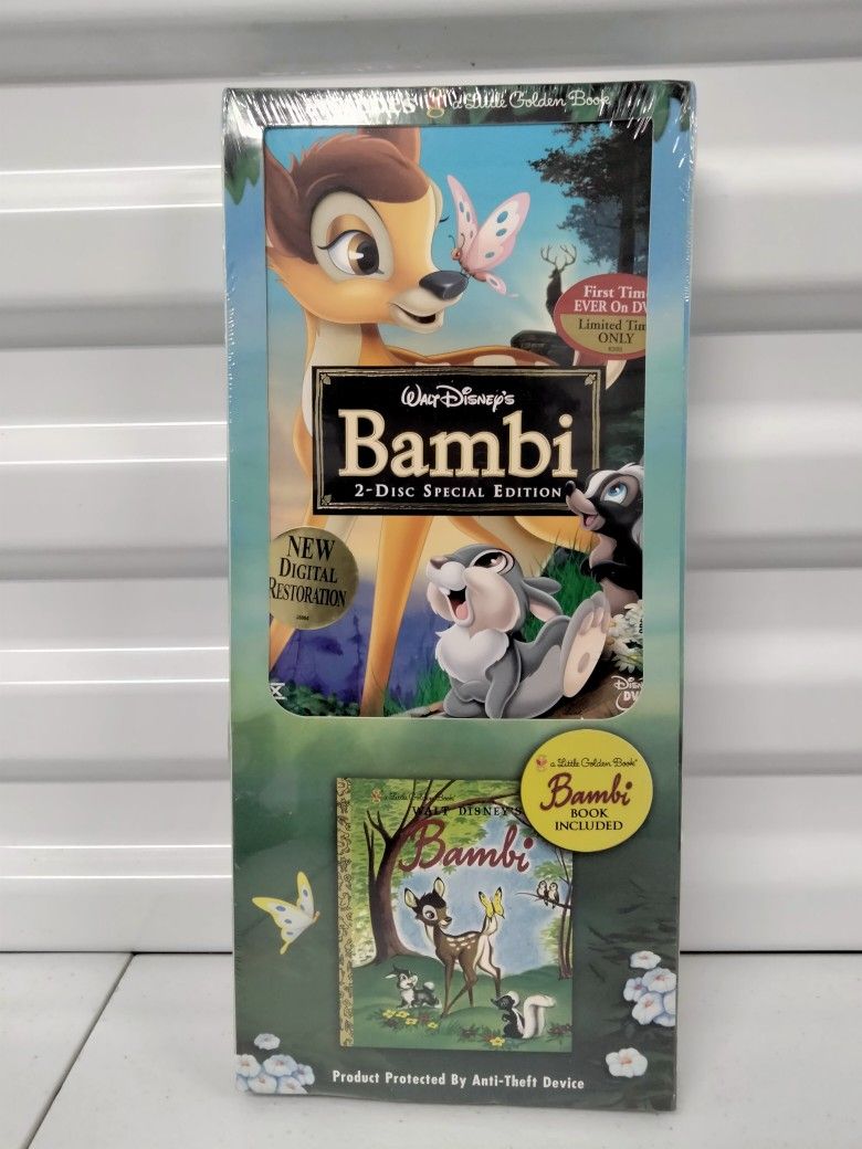 Walt Disney's Bambi Digitally Restored Special Edition 2 Disc DVD with Little Golden Book Included