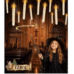Flameless Floating Candles with Wand，12 Pcs 