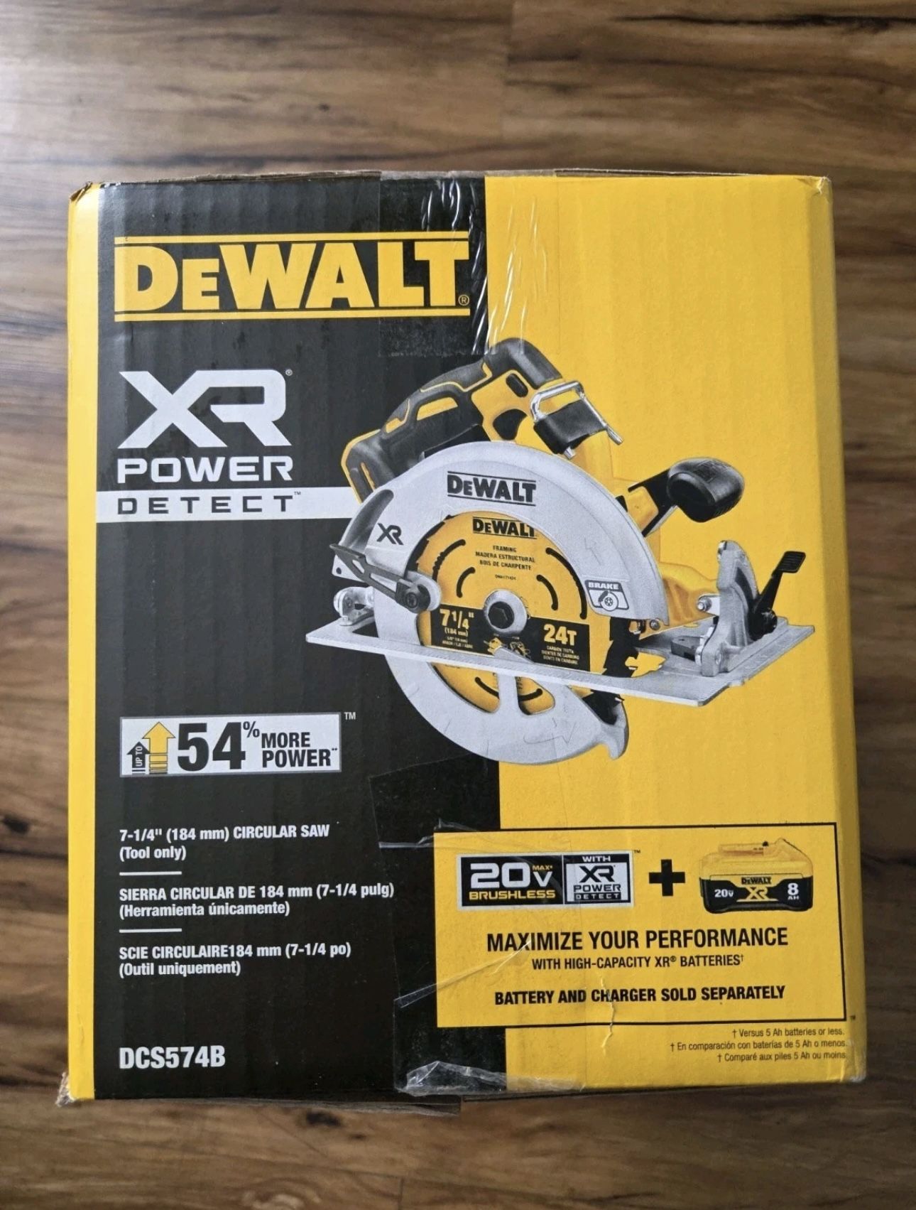 DEWALT DCS574B 20V MAX XR 7-1/4 in. Circular Saw w/ POWER DETECT (Tool Only)
